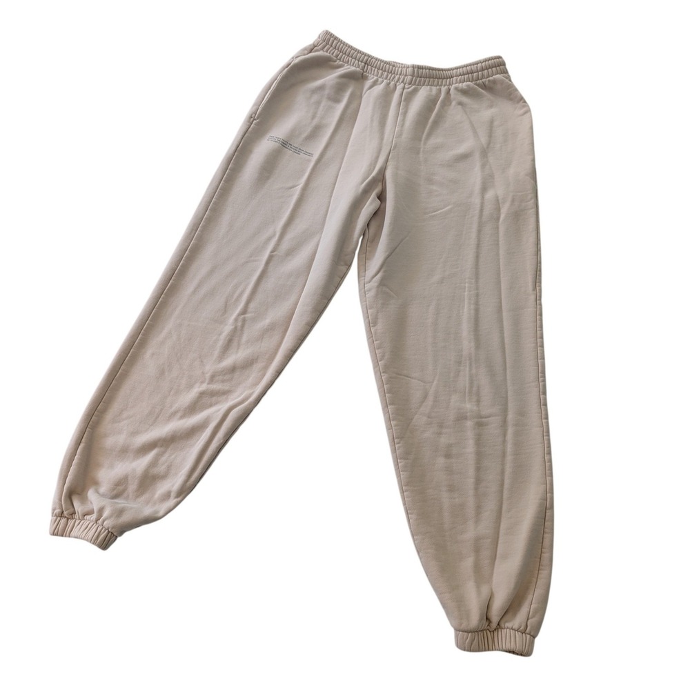 PANGAIA 365 Track Pants Small Sand Beige Organic Cotton Jogger Sweatpants